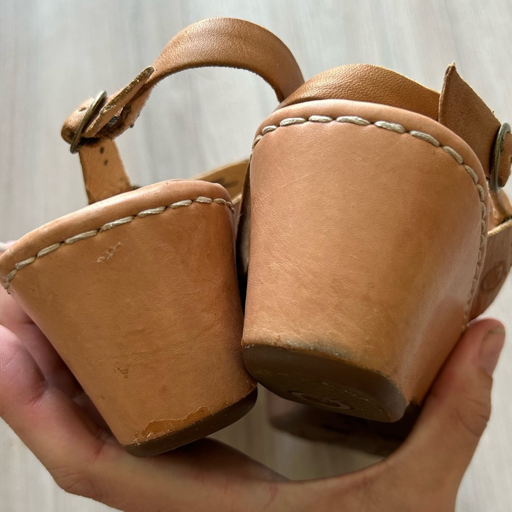Born Tan Leather Galley Cliffside Slingback Thong Sandals - Picture 10 of 10
